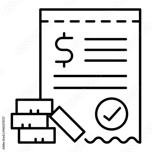 Financial Document and Coins Icon