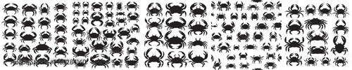 crab silhouette icon vector set