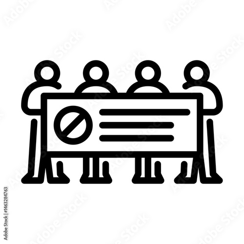 demonstration outline icon. protest line art illustration.