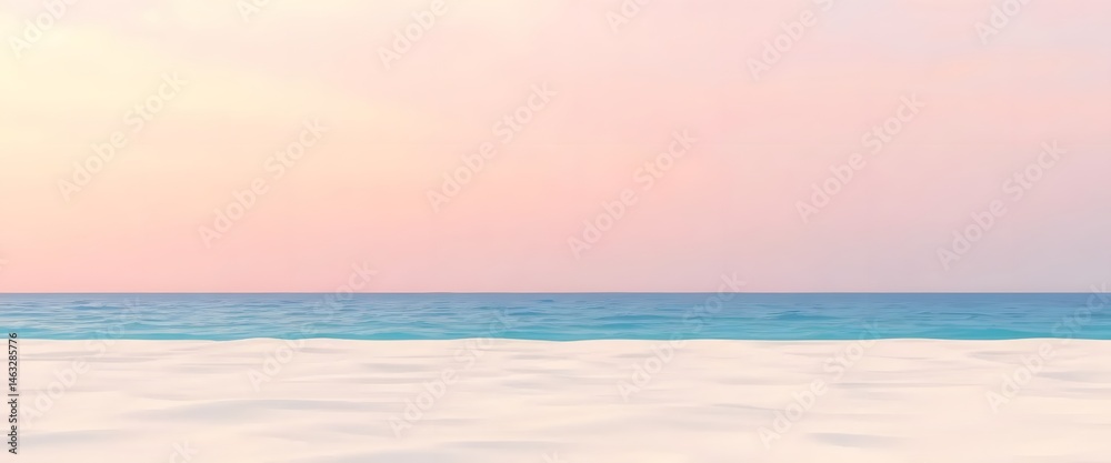 Fototapeta premium Ocean Skyline 3D summer background