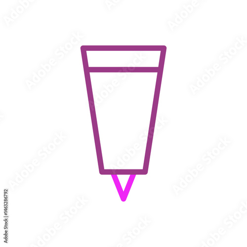 Minimalist artistic rendering of a conical applicator, a creative graphic icon