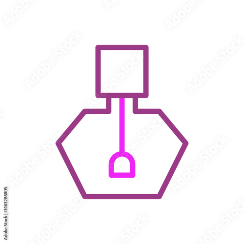 Simplified Nail Polish Icon: Beauty, Cosmetics, and Style Illustration Symbol