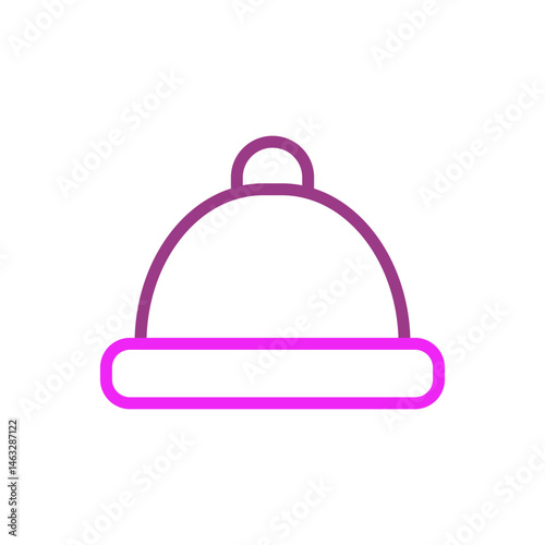 Minimalist illustration of a colorful winter hat with outlined design concept