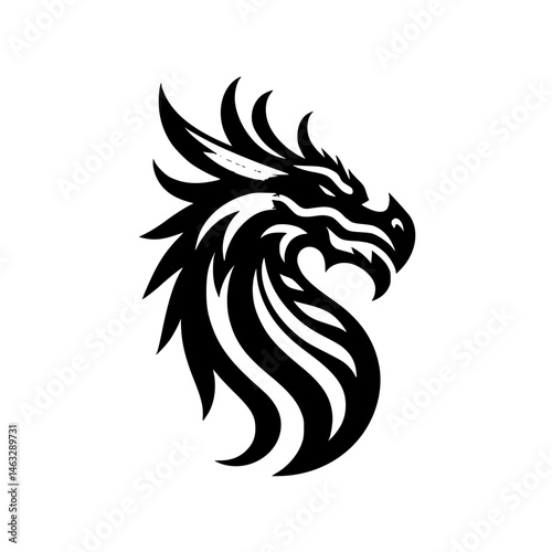 Wallpaper Mural Dragon Head Logo Silhouette Vector Design Torontodigital.ca