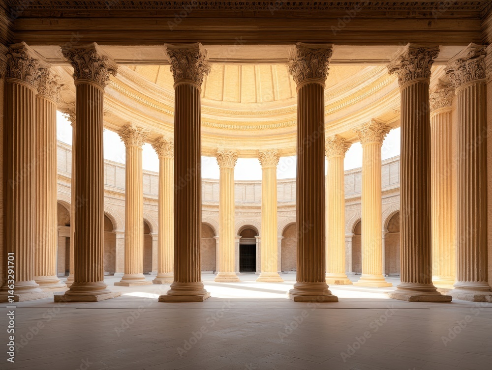 Fototapeta premium Ancient, sunlit colonnade