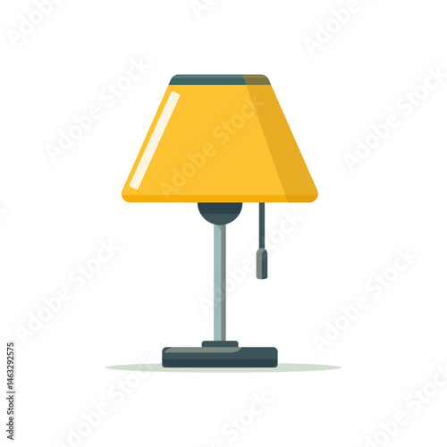A colorful flat vector illustration of a modern table lamp, shown from the front view