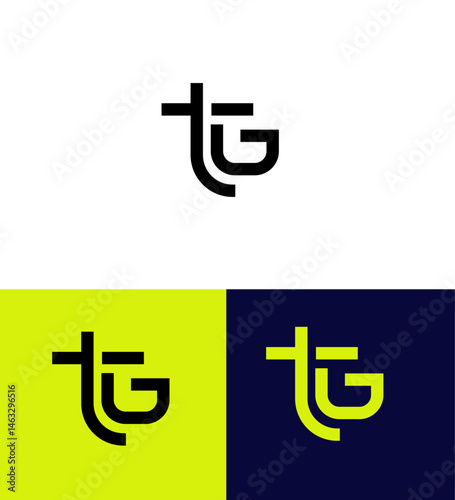 Modern TG Logo Design Interlocked Letters, Monogram, Branding, Minimalist, Stylish, Graphic, Vector,