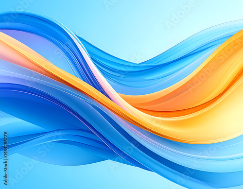 Wallpaper Mural Abstract Blue and Orange Wave Swirls, Vibrant Color Gradient Torontodigital.ca
