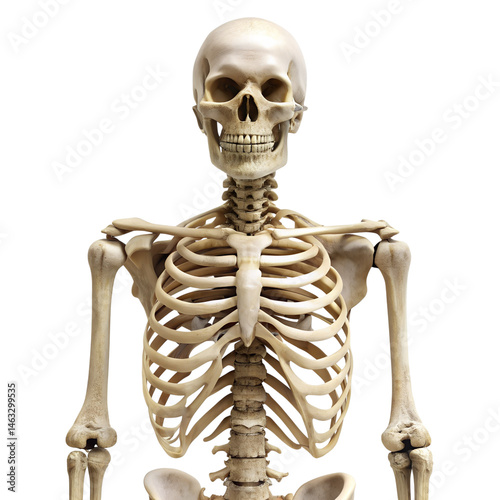 Human skeleton isolated on transparent background.