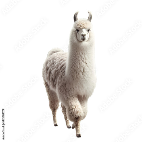 Cute 3D llama isolated on white background