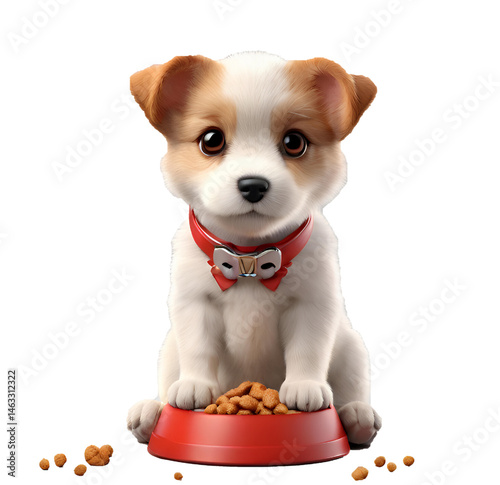 Cute 3D dog isolated on white background