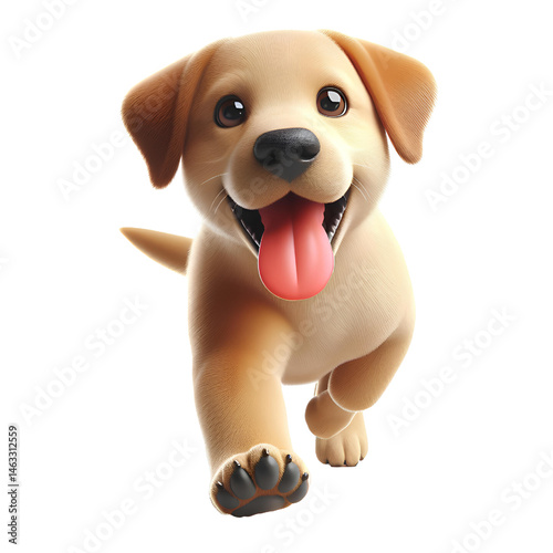 Cute 3D dog isolated on white background