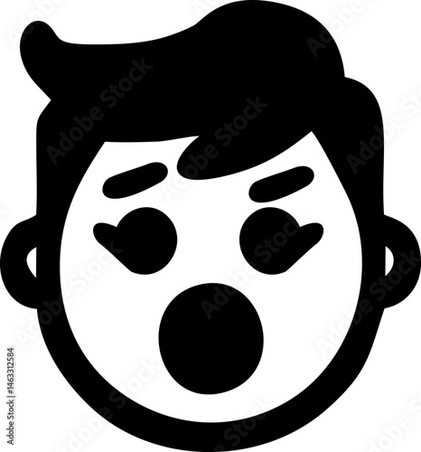 Shocked face expression intense surprise awe amazing graphic design element