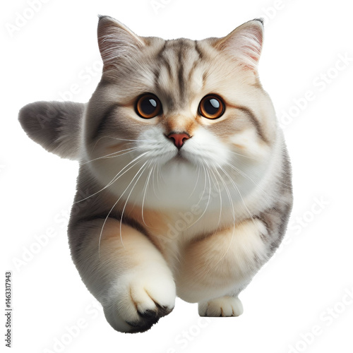 Cute 3D cat isolated on white background