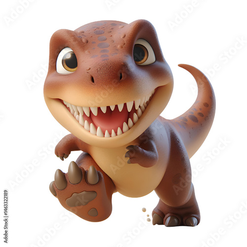 Cute 3D dinosaur isolated on white background