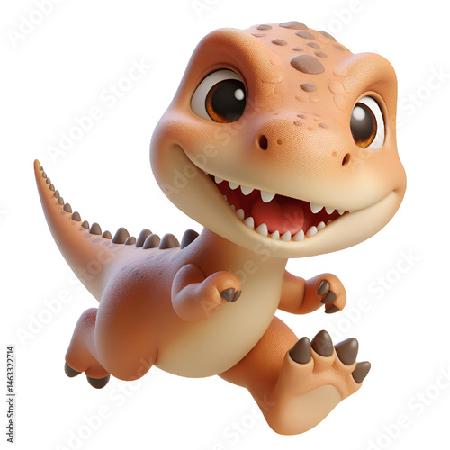 Cute 3D dinosaur isolated on white background