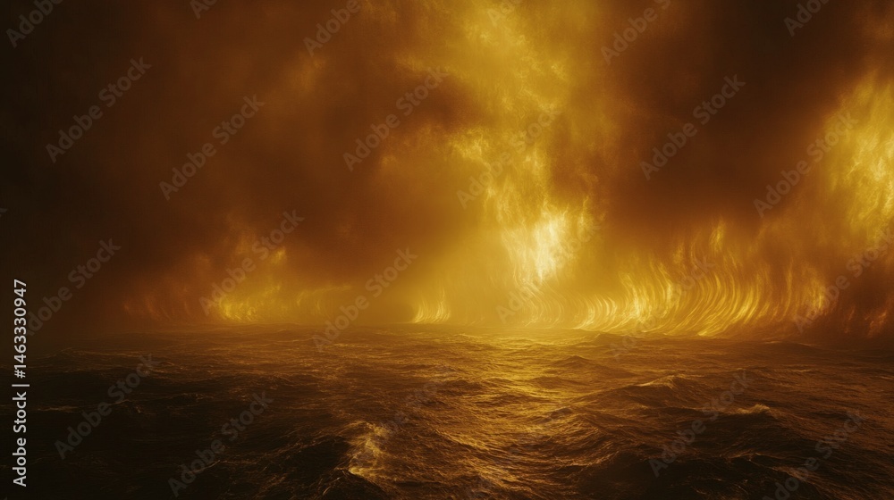 Fototapeta premium Fiery golden landscape