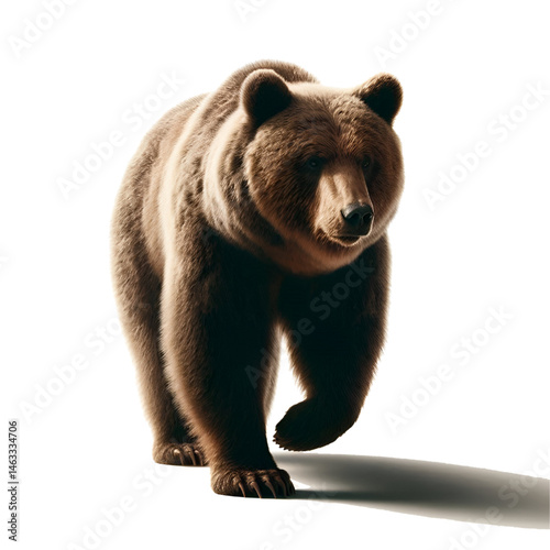 Cute 3D bear isolated on white background