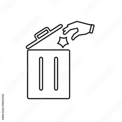 trash icon. vector throw away trash. recycling symbol. sustainability. reuse web icon, eco-friendly, used goods, green energy. Line design style