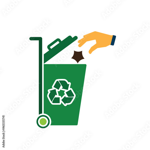 trash icon. vector throw away trash. recycling symbol. sustainability. reuse web icon, eco-friendly, used goods, green energy. Solid design style
