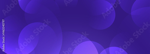 Glowing purple gradient circle background. Geometric technology overlap sphere wallpaper. Abstract bokeh texture for poster, banner, business template, medical design. Vector flowing bubbles backdrop