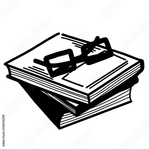 Books doodle line art