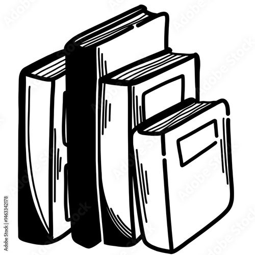 Books doodle line art