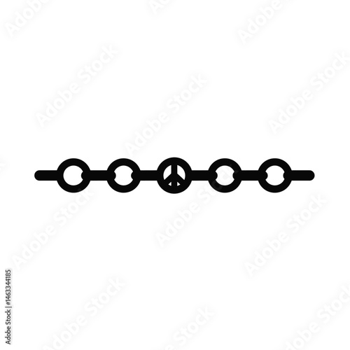 Symbolic peace chain design illustration in minimalist style with multiple connected circle links