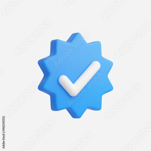 3d Realistic Verify check icon vector illustration