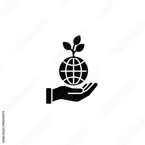Hand holding a growing earth symbolizing environmental protection and sustainability