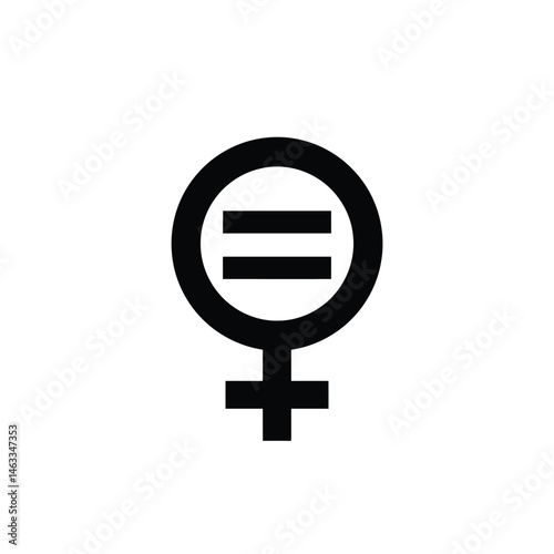 Feminism and equality symbol representing gender equality and social justice on white background