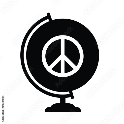Globe depicting global peace peace sign symbolizing harmony and world unity concept