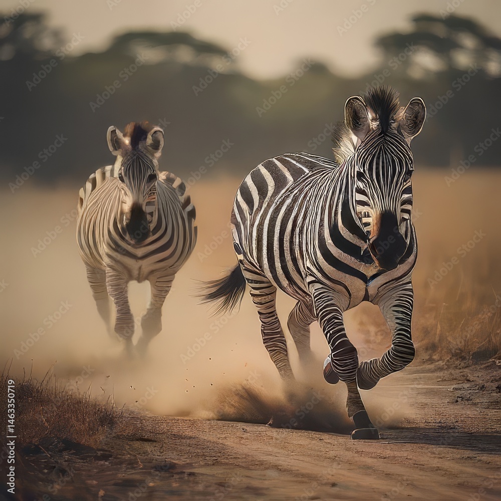 Obraz premium zebras in serengeti national park tanzania africa