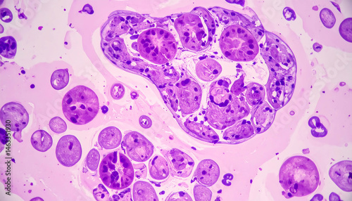 Microscopic Image of Hydatid Cysts: Echinococcus Granulosus Diagnosis photo