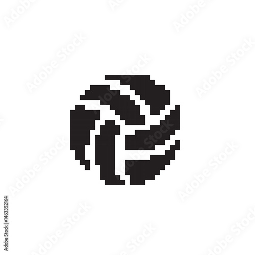 volleyball pixel art, vector illustration on isolated background.