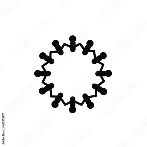 Circle of connected people holding hands teamwork and community abstract illustration