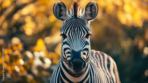 Fototapeta Close up of a zebra looking at the camera