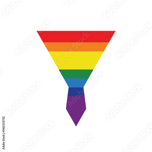 Lgbtq+ pride flag in filter shape representing diversity and inclusivity isolated on white
