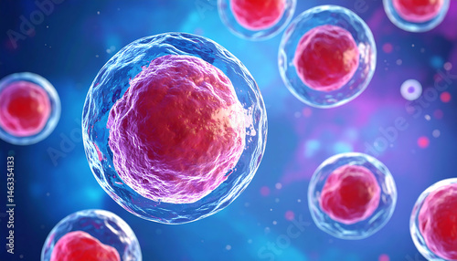 Microscopic View of Human Cells: Cellular Biology and Research