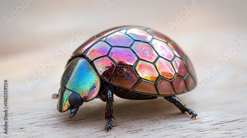 Iridescent Beetle Shell Closeup photo