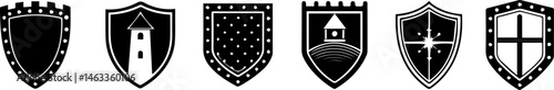 Heraldic Shield Vector Set: Medieval and Symbolic Designs