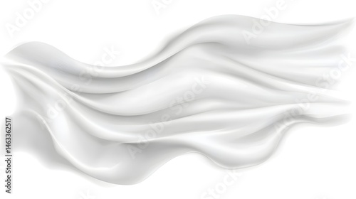 Elegant Flowing White Fabric Drapery with Soft Texture and Smooth Waves