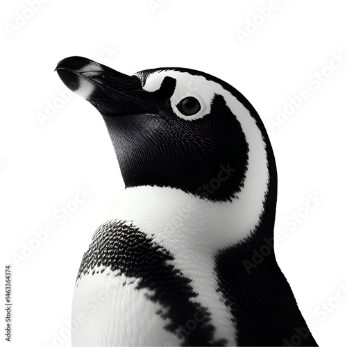 Cute 3D penguin isolated on white background