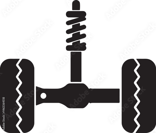 car suspension black silhouette design vector art illustration