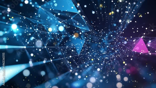 Abstract sparkles in futuristic blue background