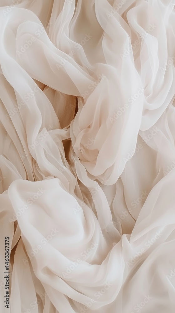 Fototapeta premium Soft Flowing Fabric Textiles in Neutral Warm Tones for Design Use