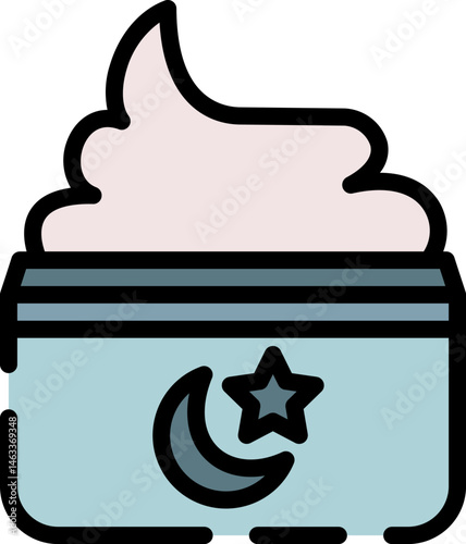 night cream illustration on a white background     