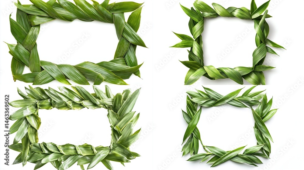 Obraz premium Fresh green leaf frames (1)