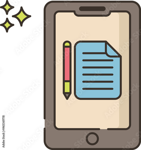 note taking illustration on a white background     