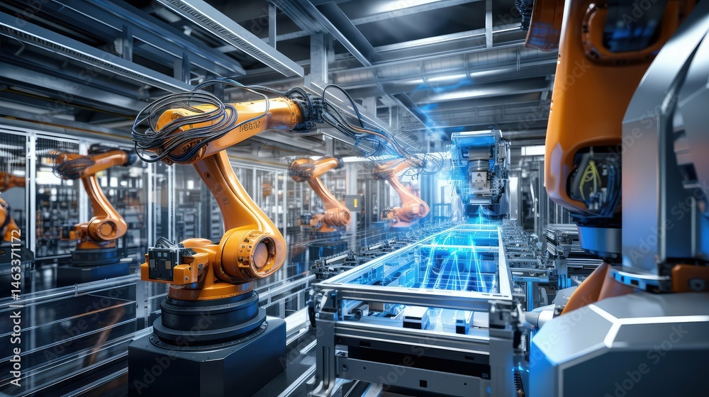 Naklejka premium automation technology and business